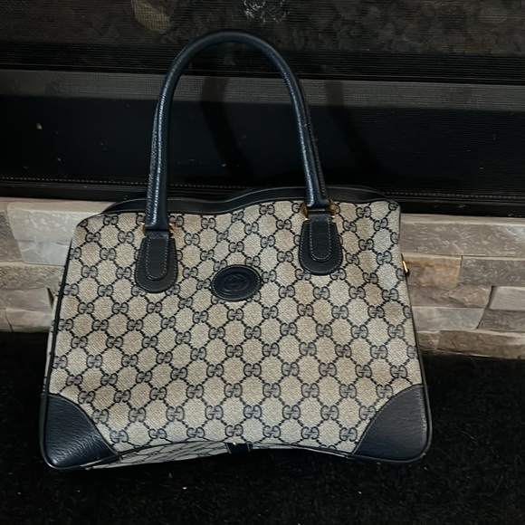 Gucci Boston vintage hand bag. Blue - Picture 2 of 7